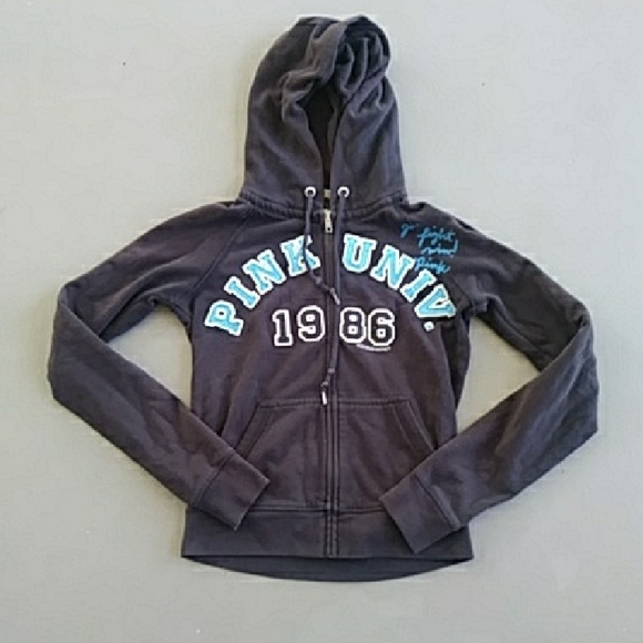 PINK Victoria's Secret Zip Up Hoodie Sweatshirt Size Small - Picture 1 of 8